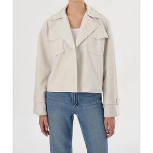 NEW LAMARQUE quinn cropped trench coat in whisper white